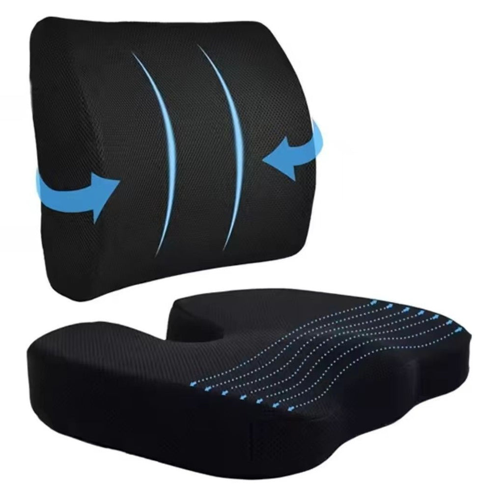 Ergonomic Memory Foam Seat Cushion with Lumbar Support