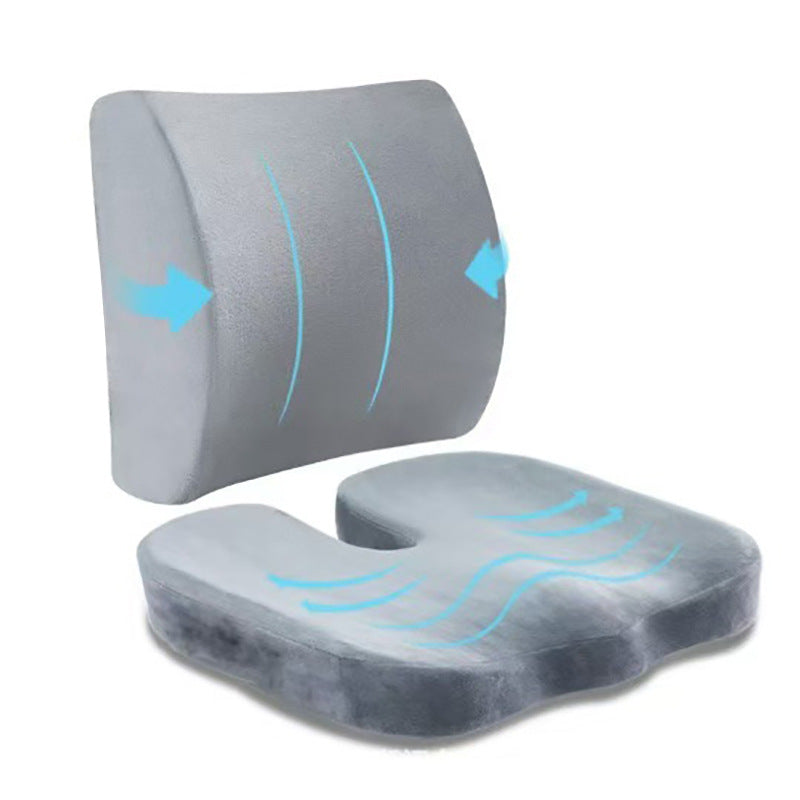 Ergonomic Memory Foam Seat Cushion with Lumbar Support