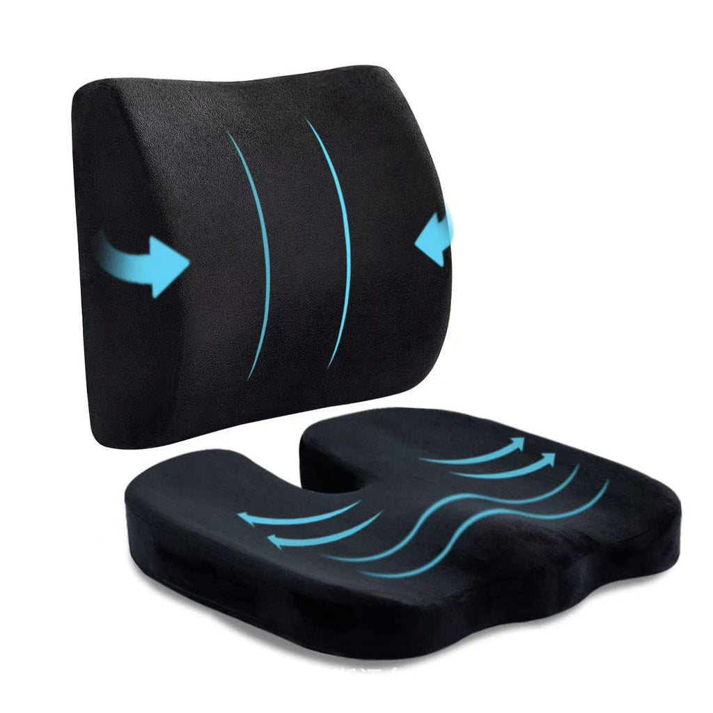Ergonomic Memory Foam Seat Cushion with Lumbar Support